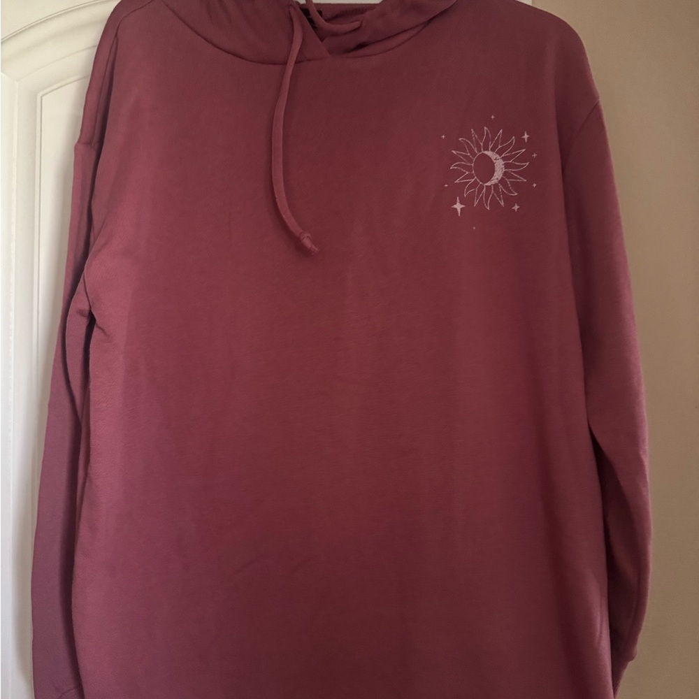 Women's Pink Hoodie with Sunflower Design